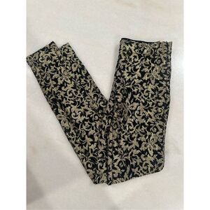 Haute Hippie Metallic Gold Lace Leggings, size XS